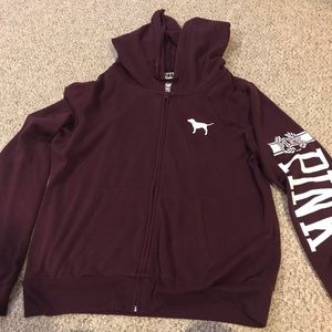 vs pink zip up jacket